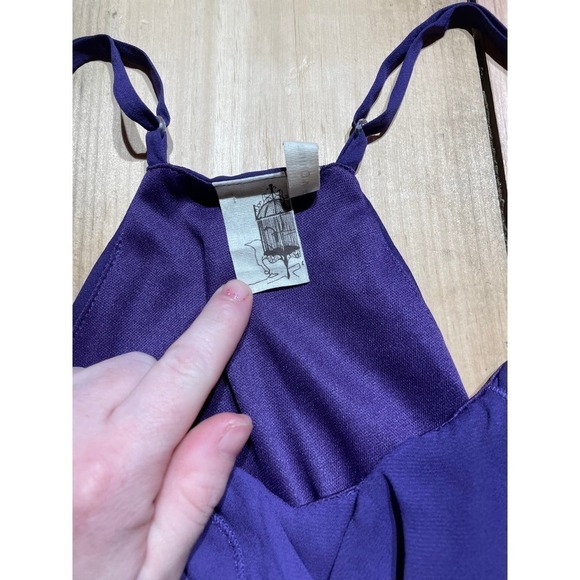 Francesca's Bird Cage Label Purple Ruffle top Summer Dress. Women's Small. - Picture 2 of 7
